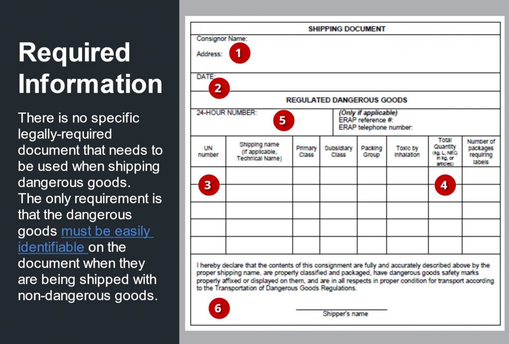 How to Fill in Dangerous Goods Shipping Paper